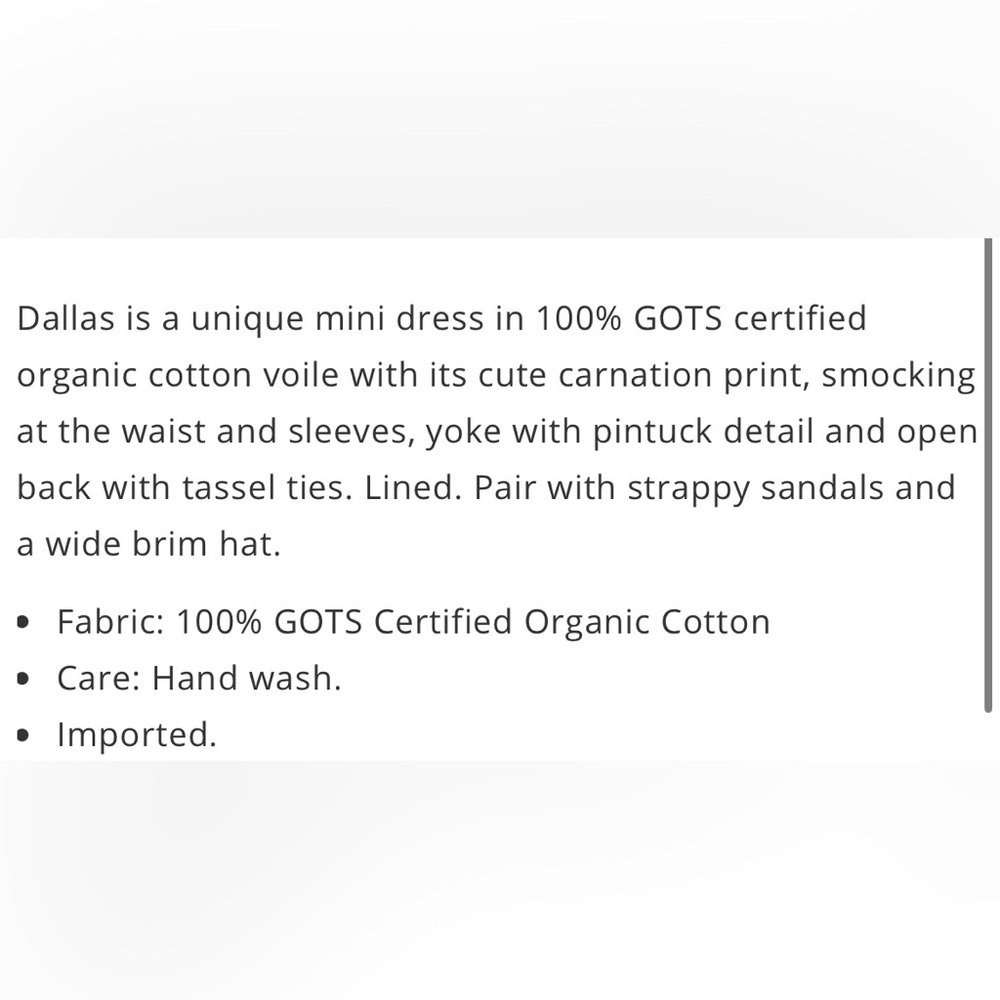 Cleobella Dallas Mini Dress in Carnation Print Size Medium. NWT - Picture 10 of 14